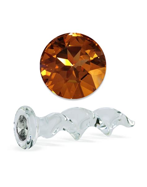 Clear Glass Twist Dildo With Crystal Element