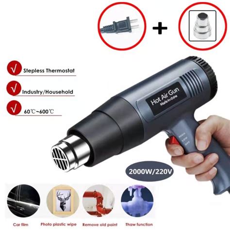 Auto Wing Hot Air Gun Tint Wrap Hot Gun Heat Gun 1600W With Nozzle Edisi Viral Plus