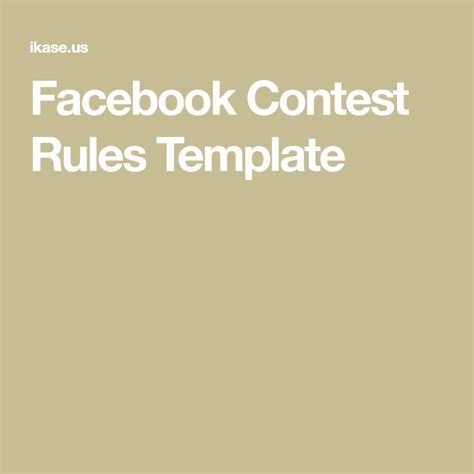 Facebook Contest Rules Template In 2021 Facebook Contest Contest