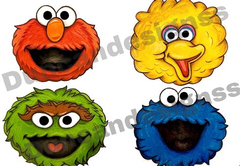 Elmo Big Bird Oscar Cookie Monster Print Etsy