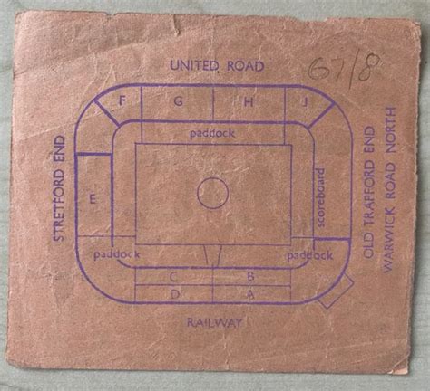 1967 68 ORIGINAL DIVISION ONE TICKET MANCHESTER UNITED V EVERTON SE