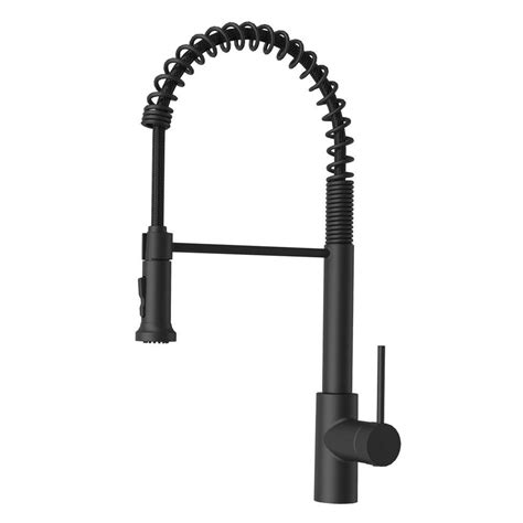 Glacier Bay Lemist Single Handle Coil Spring Neck Pull Down Sprayer Kitchen Faucet In Matte