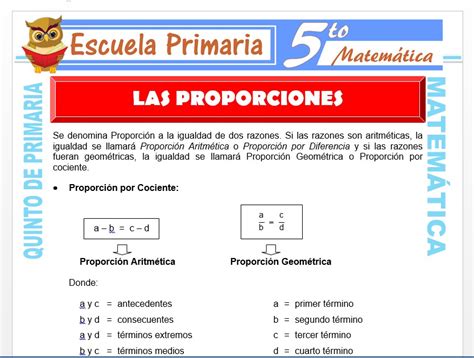 Las Proporciones Para Quinto De Primaria Escuela Primaria