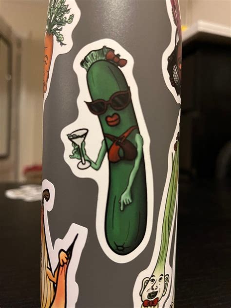 Zucchini In A Bikini With A Martini Vegetable Sticker Etsy