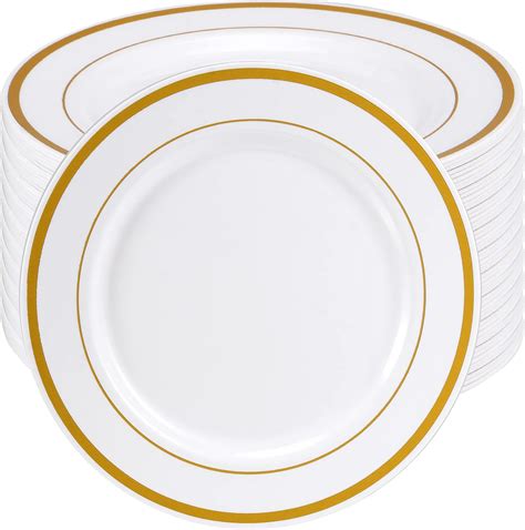 Matana Premium Clear Plastic Plates With Gold Glitter Cm