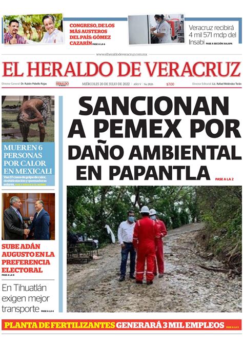 El Heraldo De Veracruz 20 De Julio De 2022 By Poza Acme Issuu