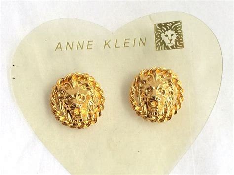 Vintage Anne Klein Lion Head Post Earrings By Dejavuvintiques 2400