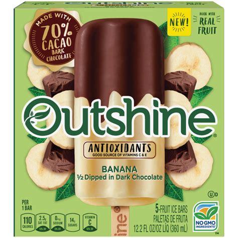 Outshine Antioxidants Half Dipped Banana Fruit Bars Frozen Fruit Bars