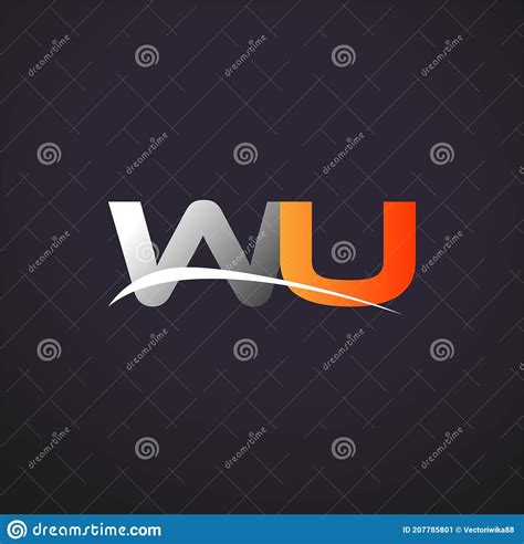 Letra Inicial Wu Logotype Nome Da Empresa Colorido Cinza E Design Suave