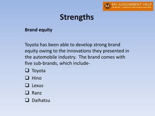 Toyota SWOT Analysis PPT PPT