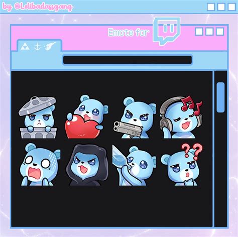 Blue Bear Emote for Twitch or Discord Set 1 - Etsy