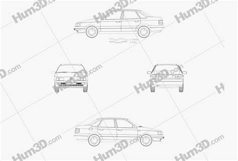 Volkswagen Passat (B3) sedan 1993 Blueprint - 3DModels.org