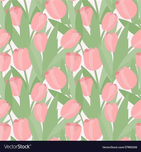 Seamless Pattern Abstract Tulips Pink Royalty Free Vector