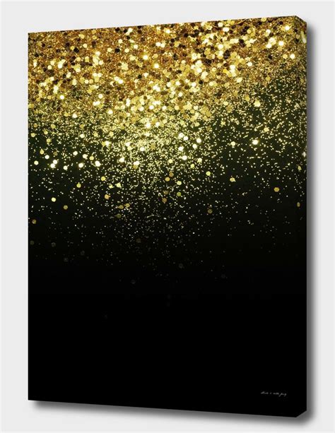 Black Canvas Art Gold Canvas Glitter Canvas Gold Glitter Ombre Wall