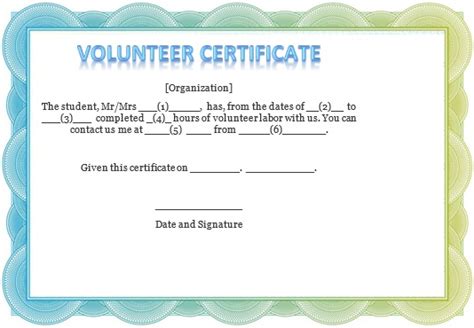 21 Free Editable Volunteering Certificate Templates Word Best