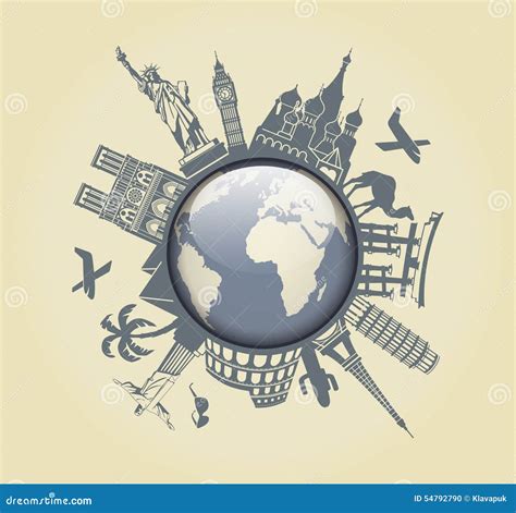 Symbol Of Travel Stock Vector Illustration Of Earth 54792790