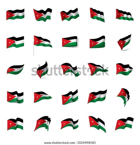 Jordan Flag Vector Illustration On White Stock Vector Royalty Free 1024498585 Shutterstock