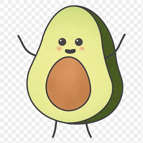 Cartoon Avocado Png Sticker Fruit Free Png Rawpixel