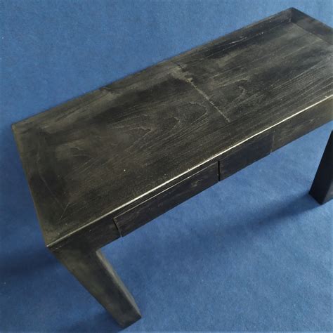 Tavolo Console A 2 Cassetti In Legno Finitura Nera Italia Anni 60