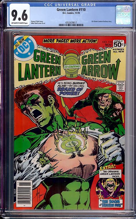 Green Lantern 110 CGC 9 6 Ow W Auction Pedigree Comics