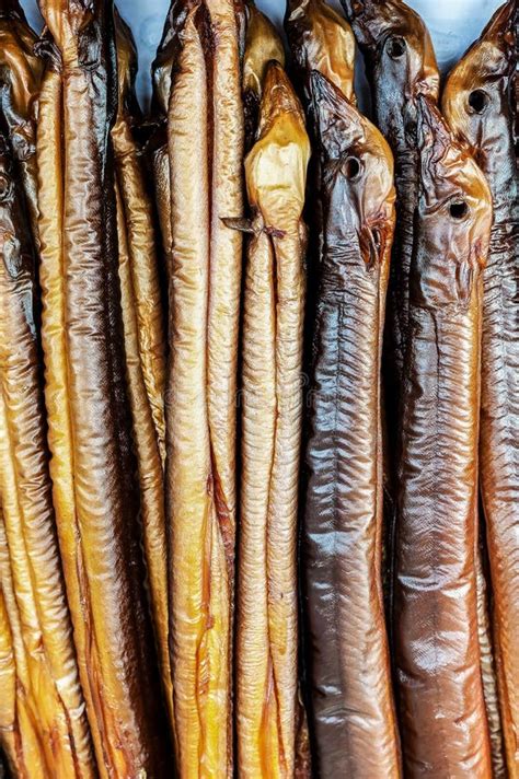 Smoked Eels Freshly Prepared And Ready To Eat Stock Photo Image Of