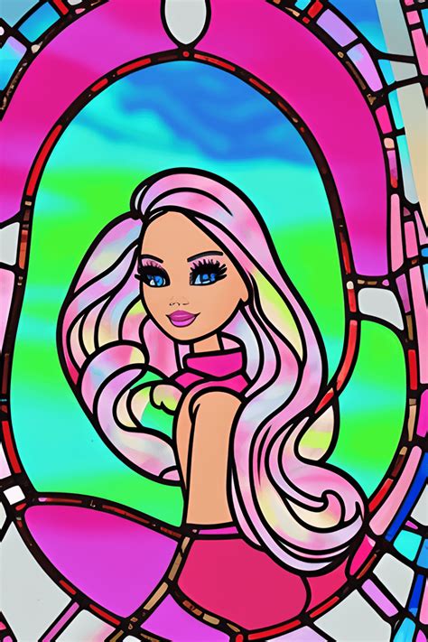 Arched Stained Glass Window Barbie Style Letter B · Creative Fabrica