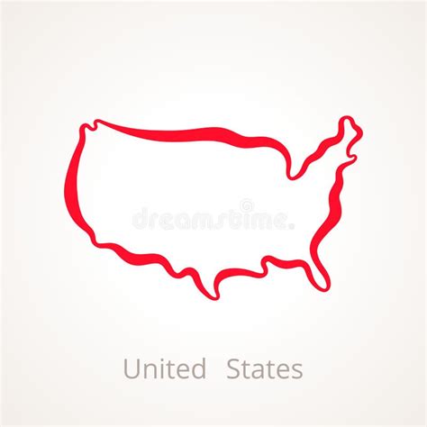 United States outline map stock illustration. Illustration of detail ...