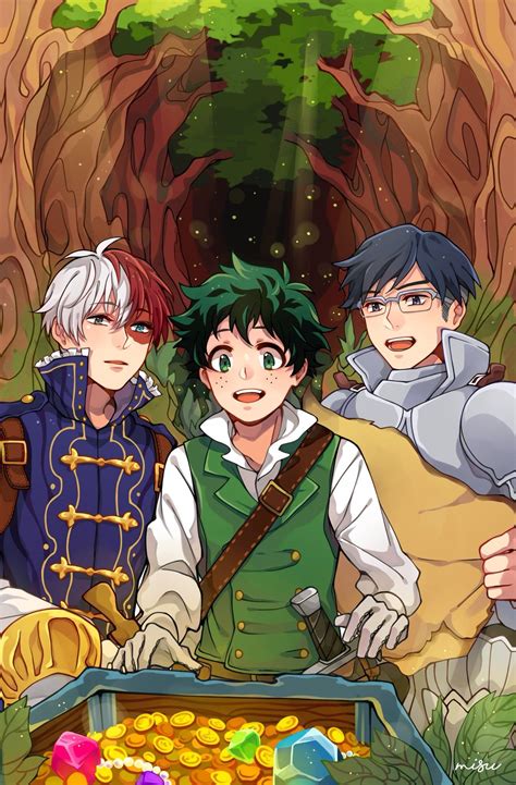 Todoroki Shouto And Midoriya Izuku And Iida Tenya My Hero Academia Mega