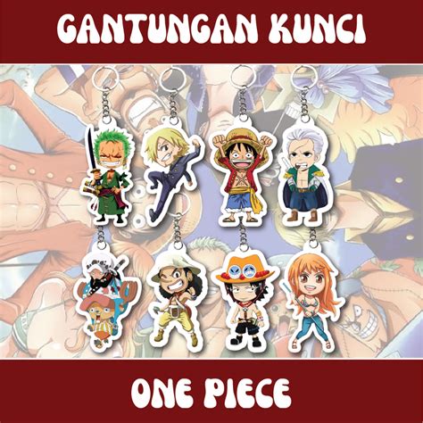 Jual GANTUNGAN KUNCI ONE PIECE AKRILIK 3MM ZORO LUFFY GANCI