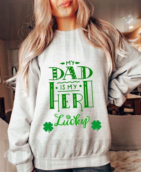 My Dad Lucky Cute St Patricks Clover Shirt Watercolor St Patrick