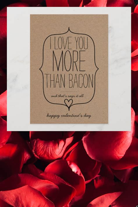 Kraft Paper Cute Heart Funny Bacon Valentines Day Holiday Card Zazzle Valentines Day Holiday