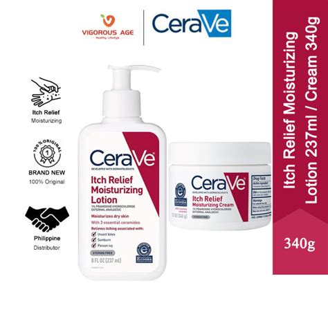 Cerave Itch Relief Moisturizing Lotion 237ml Moisturizing Cream 340g For Dry Skin Itch Relief