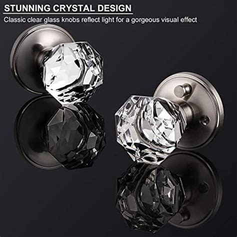 5 Pack Privacy Door Knobs Interior With Lock Modern Crystal Door Knob