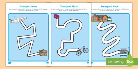 Transport Pencil Control Path Worksheet Worksheets