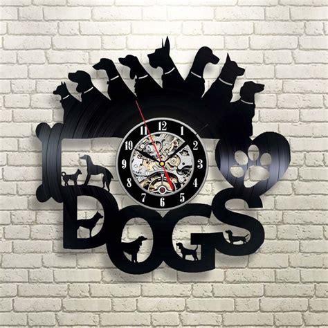 Laser Cut Dogs Wall Clock T For Dog Lover Dxf File Free Download