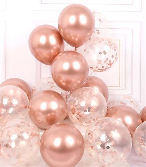 Buy AULEParty Balloons Pack Of 42 Metallic Chrome Rose Gold Balloons