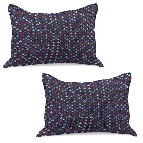 Anchor Knitted Quilt Pillowcover Set Of Abstract Sea Theme With