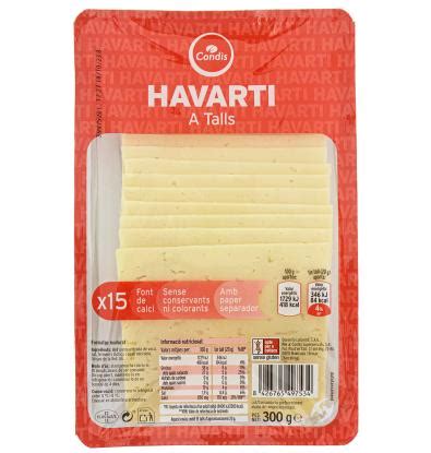 Comprar QUESO CONDIS HAVARTI LONCHAS 300 G Quesos En Condisline