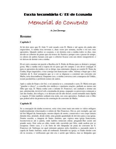 Memorial Do Convento Resumo E Analise