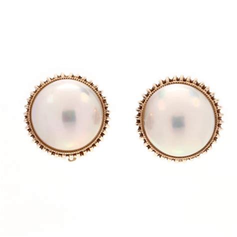 Gold And Mab Pearl Earrings Lot Luxury Accessories Estate