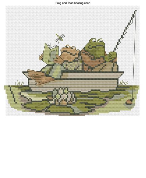 Frog And Toad Fishing A Cross Stitch Design Etsy