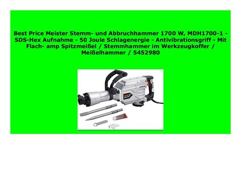 SELL Meister Stemm- und Abbruchhammer 1700 W, MDH1700-1 - SDS-Hex ...
