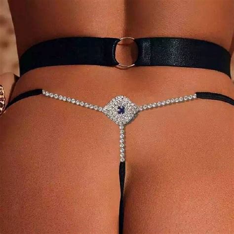 Pc Silver Rhinestone Bikini Sexy Lingerie G String Thong Body Chain Shein Usa