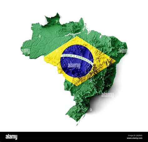 Mapa Topográfico de Brasil 3D Mapa realista de Brasil Color textura y