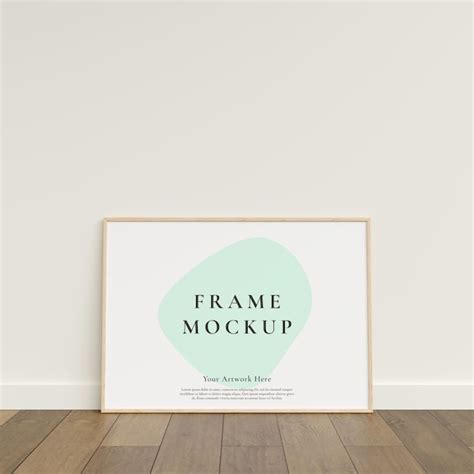 Premium PSD Picture Frame Mockup Leaning Against The Wall Minimalist