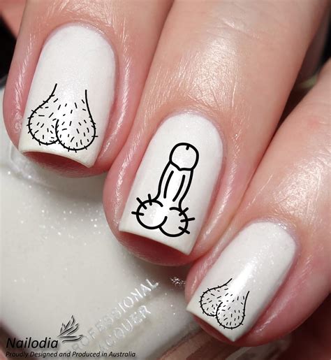 Funny Penis Vagina Nail Art Decal Sticker Nailodia