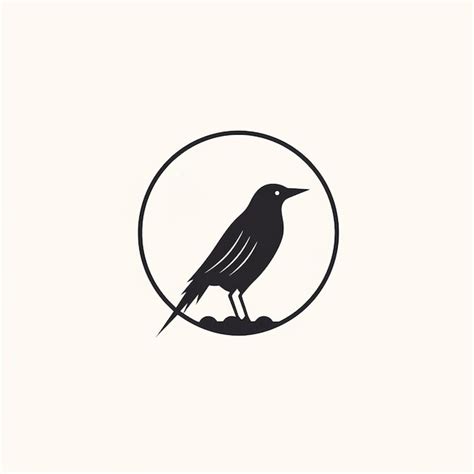 Premium AI Image | Minimalist Crow Logo Design with Moon and Star