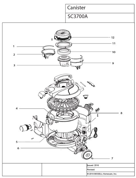 Schematic And Parts List For Sanitaire Model Sc3700a Vacuumsrus