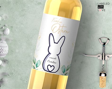 Personalisiertes Wein Flaschen Etikett Ostern Geschenk Ostergeschenk