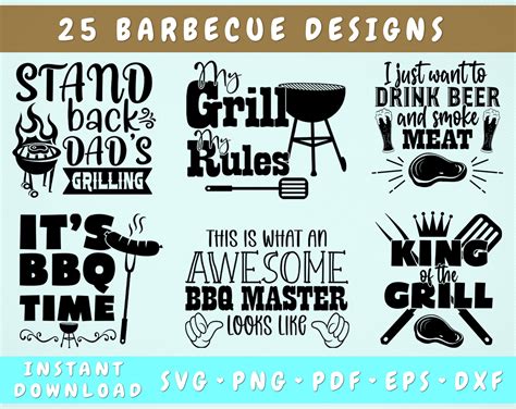 Barbecue Svg Bundle Designs Bbq Master Svg Barbecue Quotes Svg